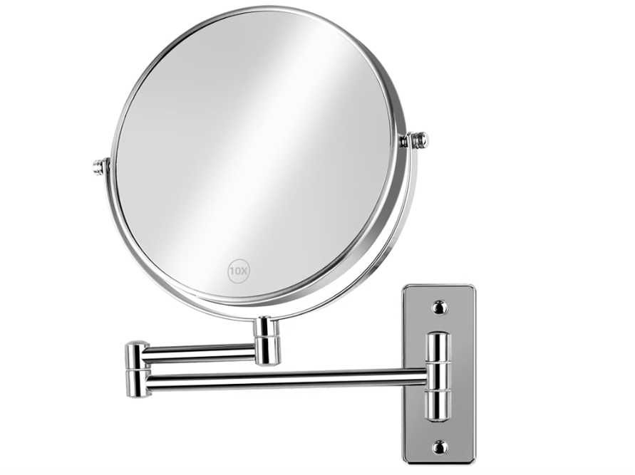 Lustro kosmetyczne scienne 8 cali AumVum 1x/10x obrot 360 chrom