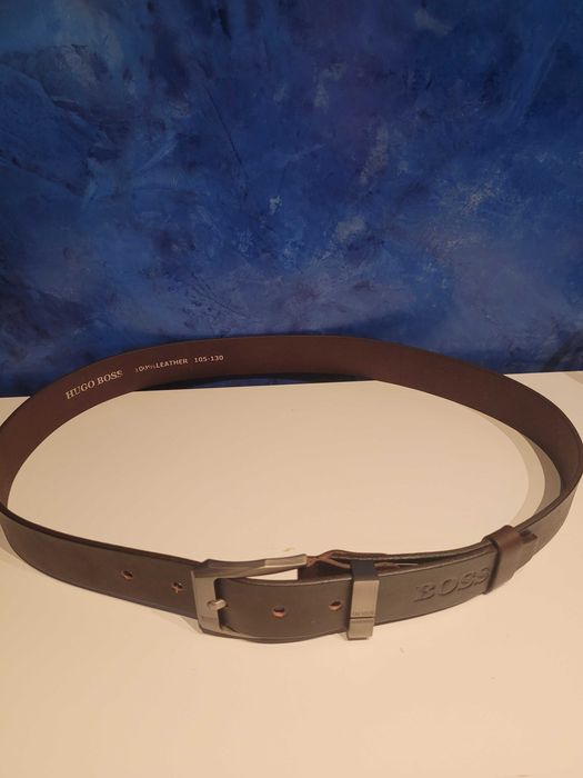 Brązowy męski skórzany pasek Boss 120 cm