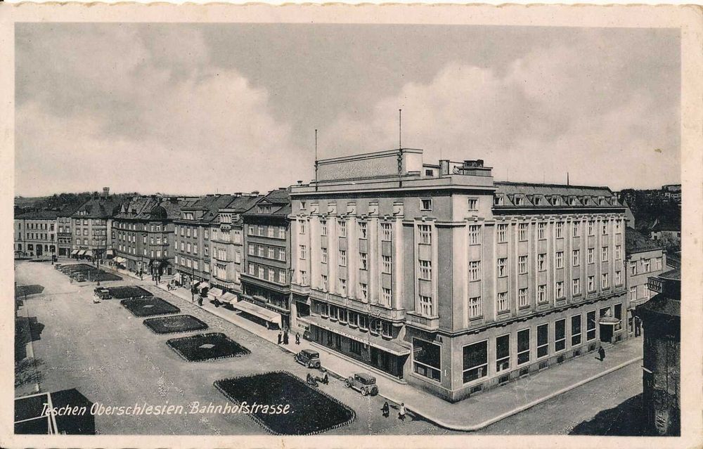 4. Teschen - Cieszyn Bahnhof Straße Schlesien 1940 Feldpost