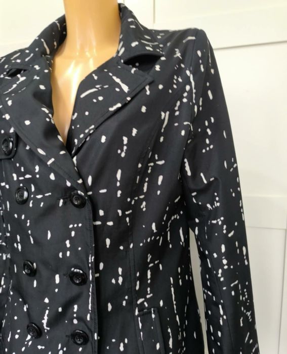 Płaszcz trencz wzorek wiosenny letni elegancki wizytowy codzienny vint