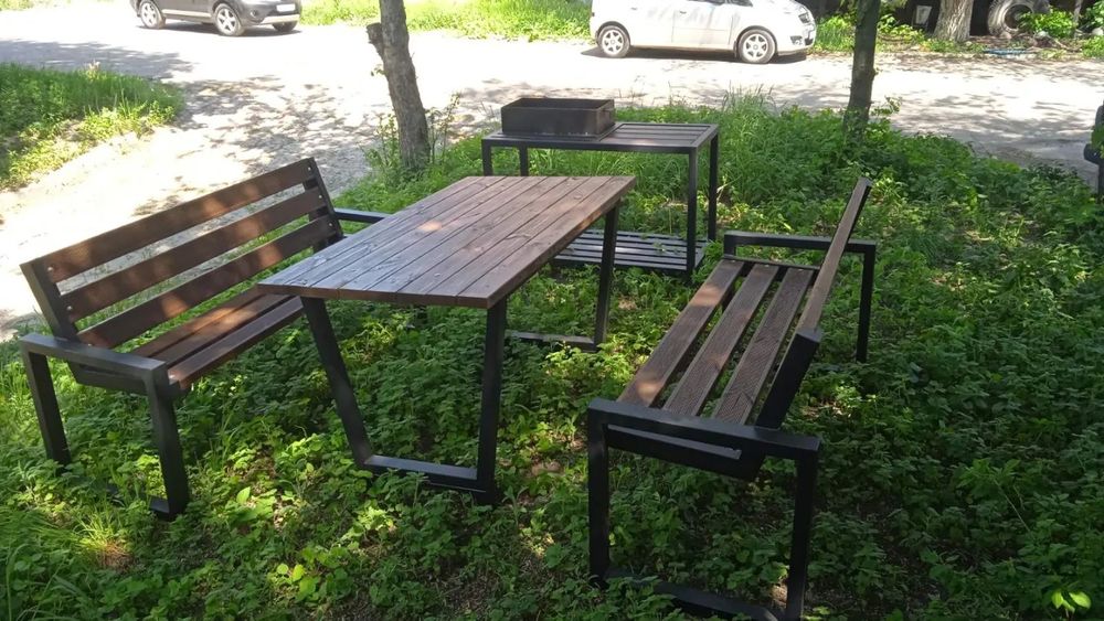 Лавка Вулична садова LOFT зі спинкою