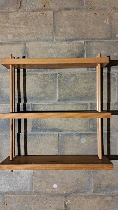 Drewniana półka organizer prl vintage