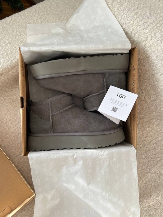 UGG Grey Boots With 3cm. Жіночі Угги Сірі На Платформі 3см. ТОП Взуття