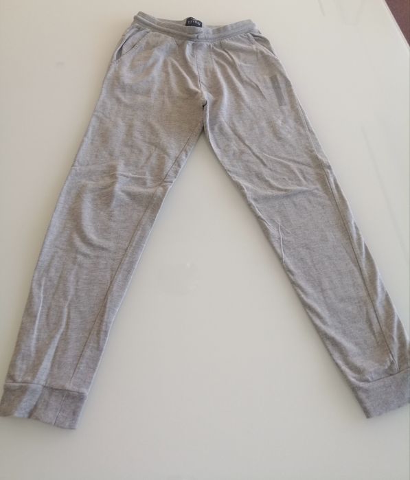 Calças fato de treino 11/12 anos rapaz cinzento claro