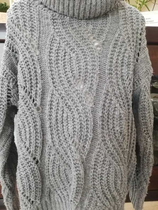 Sweter golf dins tricot mode in italy z domieszką wełny i moher