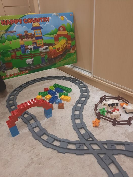 Конструктор jixin поезд рельсы, звук свет