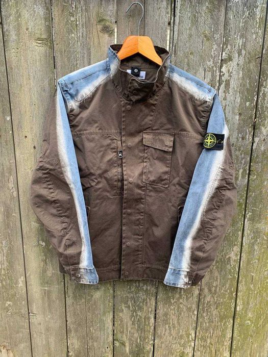 Stone Island 2013 RARE Raso Gommato Faded Hand Colouring Jacket куртка курточка
