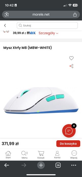 Mysz xtrfy m8 niebieska
