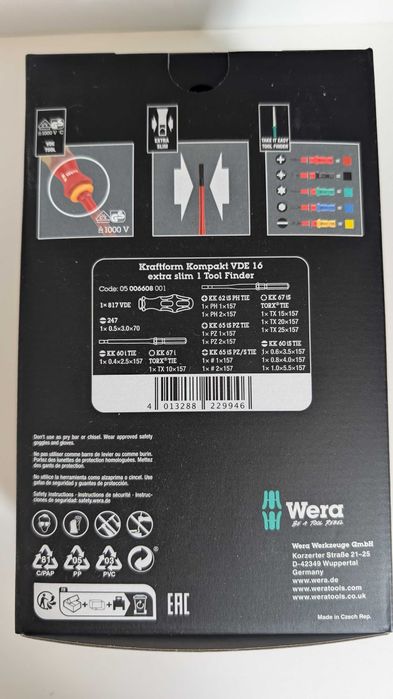 Wera Tools - Kraftform Kompakt VDE 16 Extra Slim - Set de 16 Chaves Isoladas 1000V