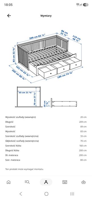 Hemnes Ikea leżanka