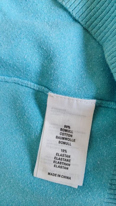 Turkusowy sweterek bawełniany