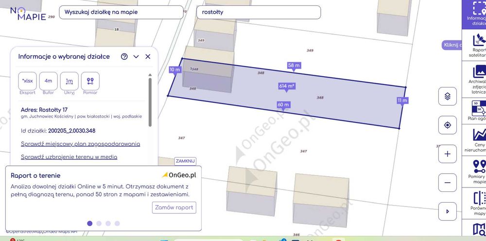 Działka Rostołty 614 m² z warunkami zabudowy - Widok 2
