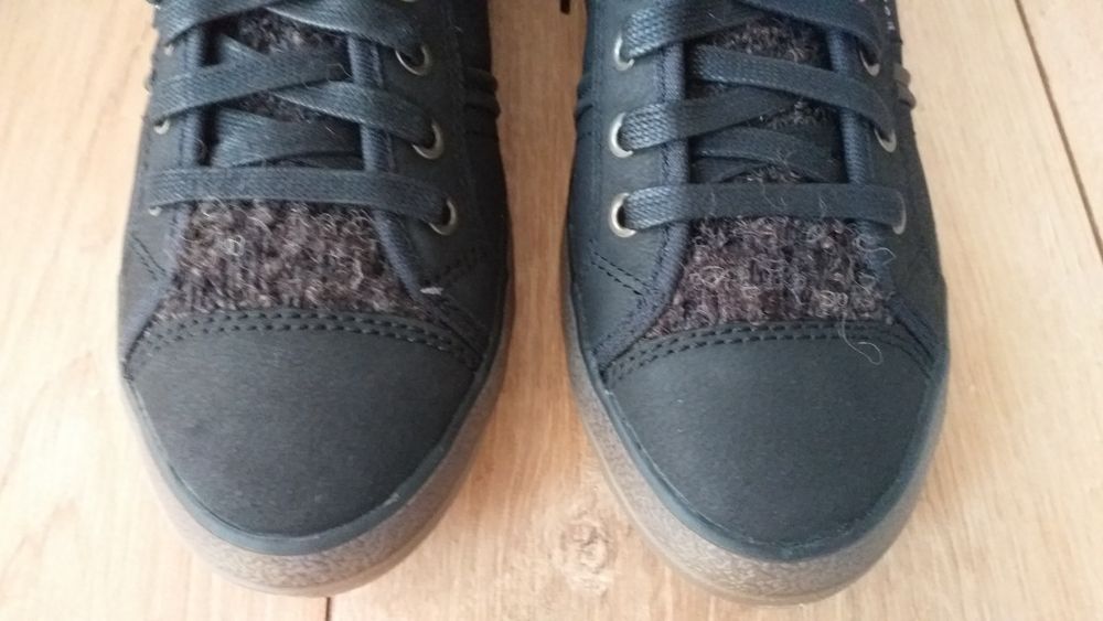 ESPRIT NOWE r. 38 buty półbuty sneakersy trampki tenisówki skóra ekologiczna czarne damskie młodzieżowe
