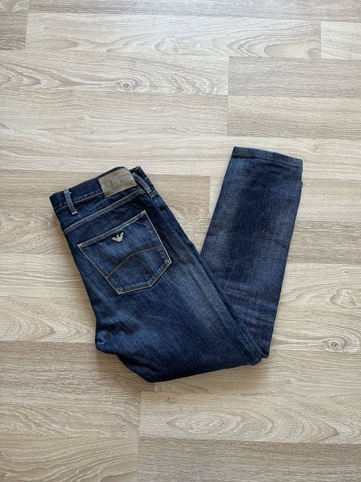 Armani jeans metal logo indigo denim italy джинси