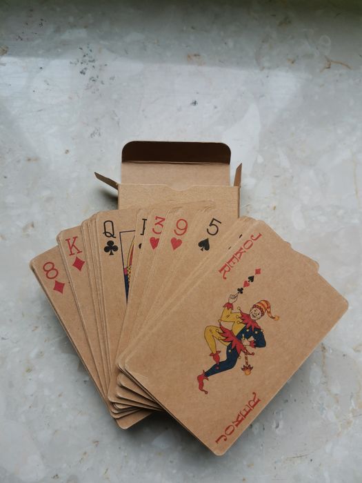 Karty do gry gra karciana nowe eco brązowe komplet