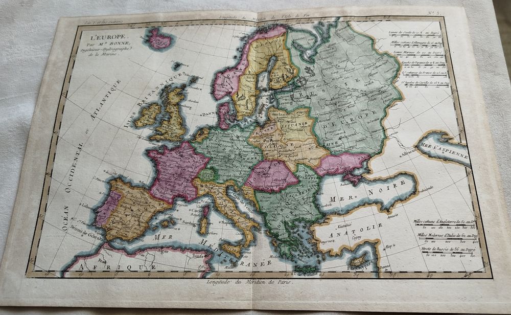 Mapa Europy z XVIII wieku.