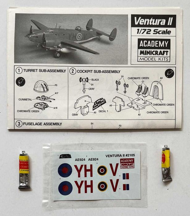 Academy_Lockheed Royal Air Force Ventura II. ESc.1:72. Completo e como novo.