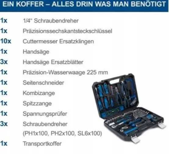 Walizka narzędziowa Scheppach WZK120 Zestaw narzędzi kluczy 97szt.