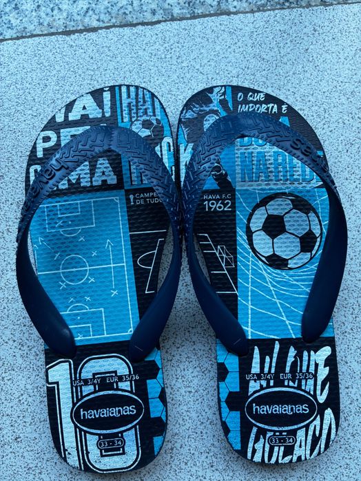 Havaiana rapaz azuis 33/34 usadas