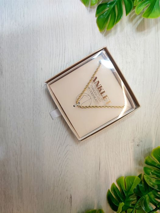 Pulseira de tornozelo em aço inoxidável Gold Plated