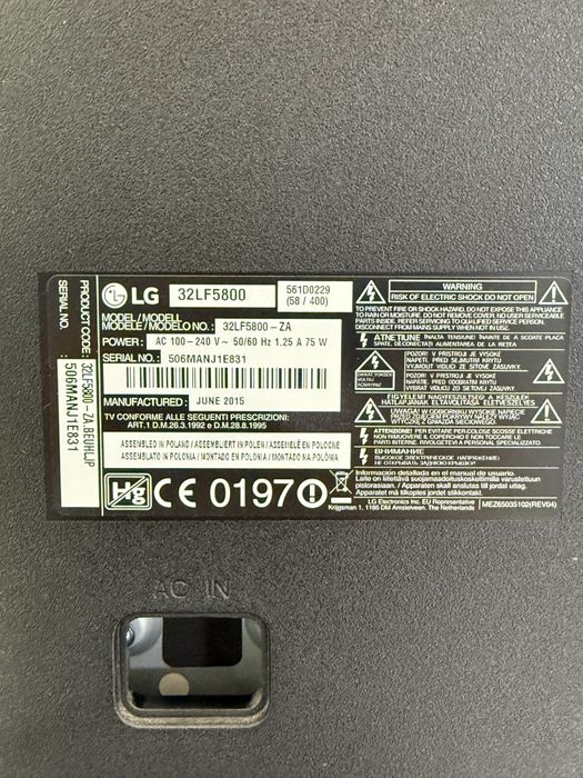 TV LG 32LF5800 P/Pecas