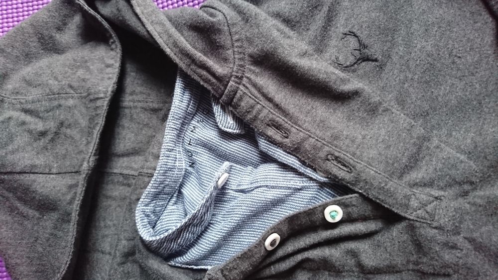 Spodnie jeansy H&M 92 bluzka z kapturem NUTMEG 92