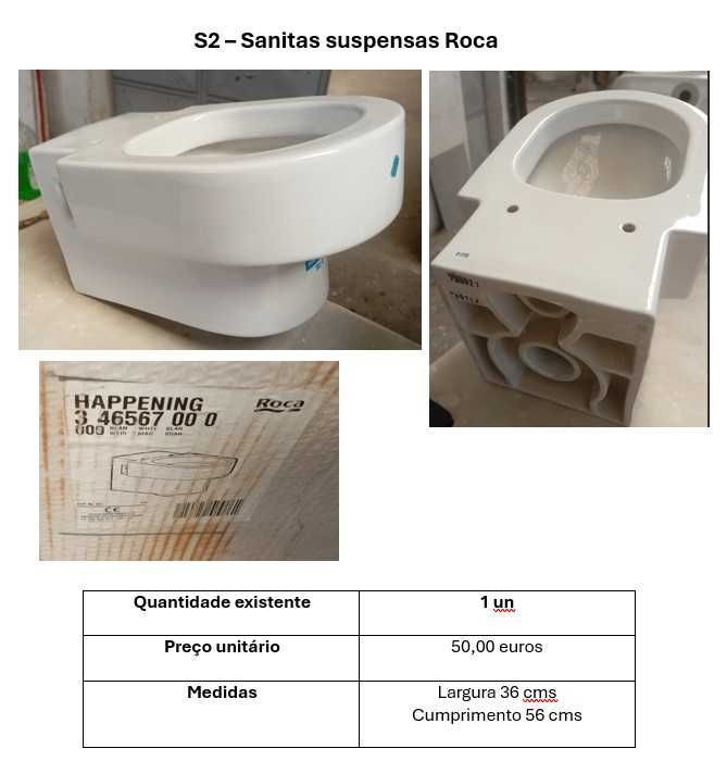 Artigos sanitários usados em bom estado (para desocupar)