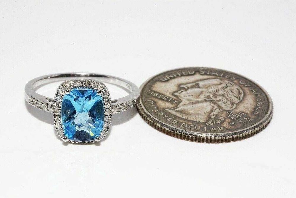 Золотое кольцо 585 проба Бриллианты Топаз Размер 17.25 Сертификат