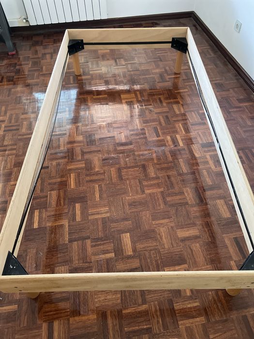 Cama sommier individual ( solteiro ) com estrado e colchao Colunex