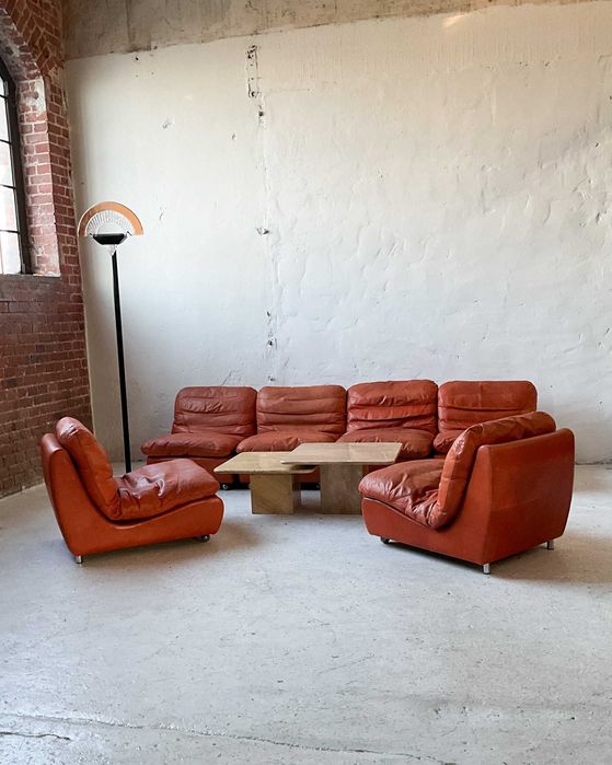Sofa modułowa skóra lata 70 80 vintage design