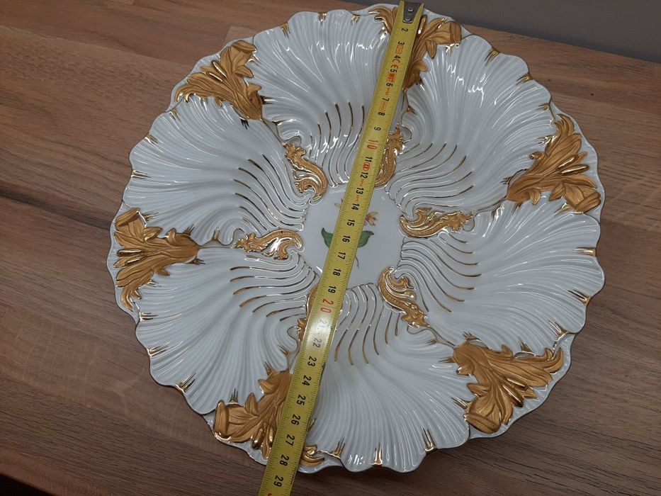 Miśnia MEISSEN złocona patera talerz relief zabytek