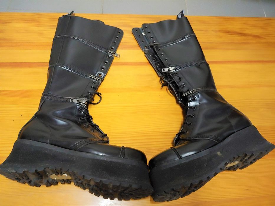 Demonia Transformers 4-Height Platform Boots, Size 40
