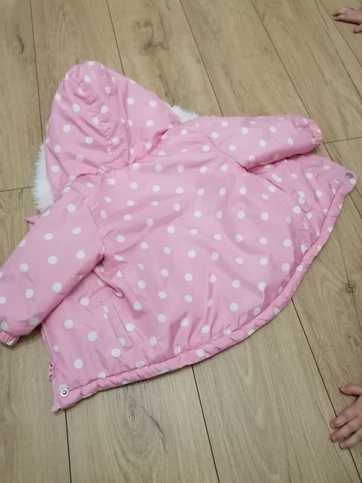 Kurtka dziecięca 80 różowa ocieplana