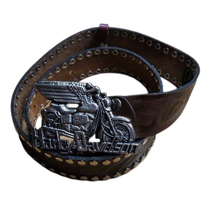 Pasek Skórzany z Klamrą Harley Davidson Motorcycle Moto