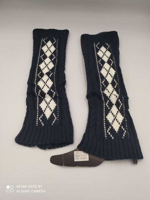 Ocieplacze getry czarno białe