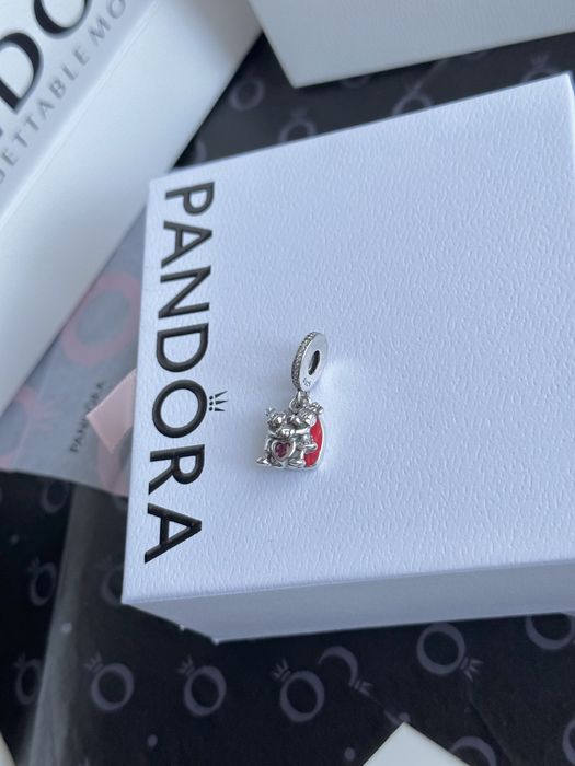 Серебряный шарм pandora s925 ale пандора минни микки маус с сердцем