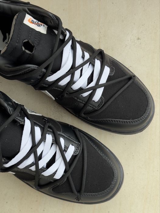 Топ Модель‼️Кросівки Nike Low Dunk x Off-White 50/50 Black Purple•Данки офф вайт