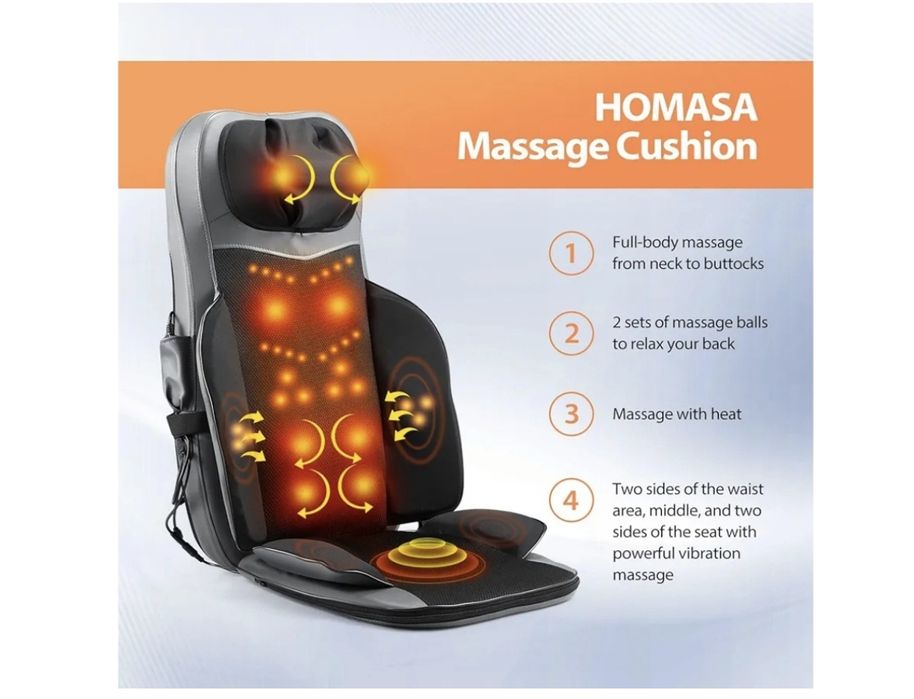 Масажне крісло Шиацу для всього тіла з підігрівом, вібрацією та масаже