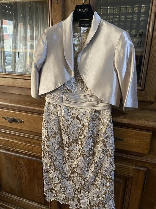 Vestido Cerimonia Renda e Seda Selvagem