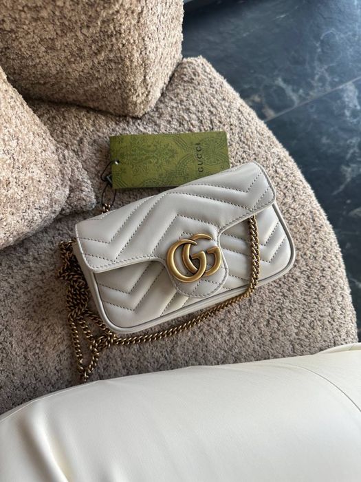 Сумка Gucci Super mini GG повний комплект бутика шкіряна