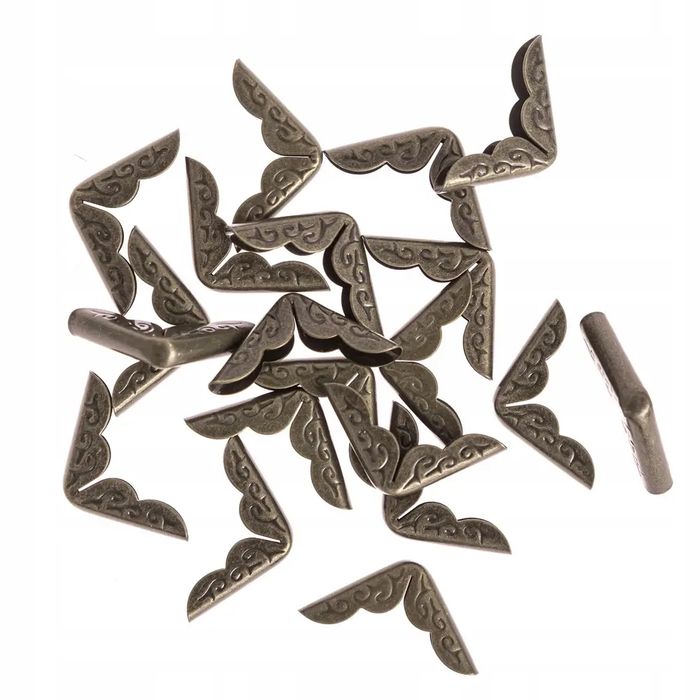 METALOWE NAROŻNIKI 2 x 2 x 0,5 CM 20 SZT BRONZE brazowe na rogi albumu. DpCraft. Nowy Produkt