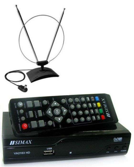 Т2 Комплект антенна T2 тюнер (ресивер) Смарт тв Приставка smart tv box