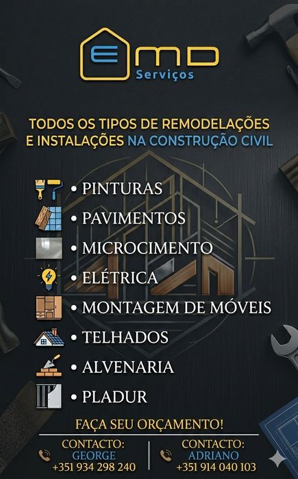 Pinturas ,pavimentos, elétrica, microcimento...