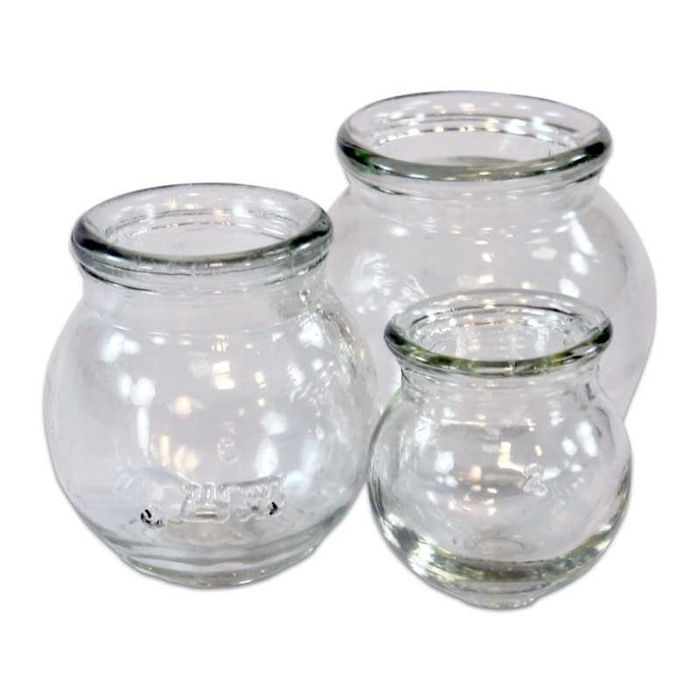 Kit de ventosas de cristal (três unidades). Nunca usadas!