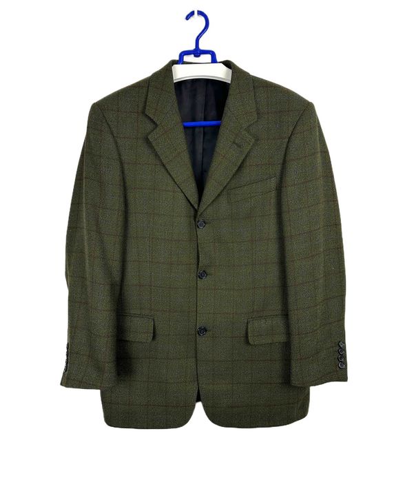 Marynarka wełniana DANIEL HECHTER PARIS Tweed krata casual country r. L