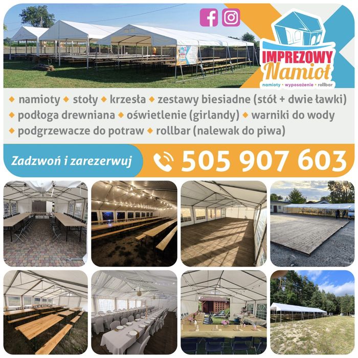 Namioty Imprezowe, Namiot Na Komunie, Poprawiny Wesele Podłoga Rollbar
