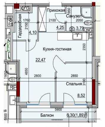 1-room apartment apartment by the address (area 45 m²) - Atlanta.ua - photo 3