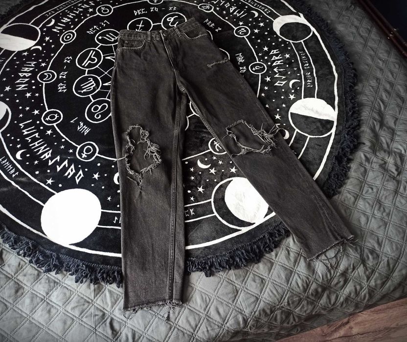 Spodnie mom jeans alt alternative punk rock metal emo goth vintage