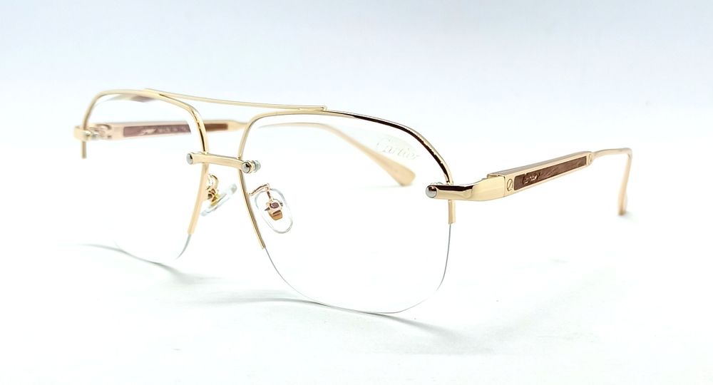 Cartier очки классика мужские имиджевые в золотом металле стильные