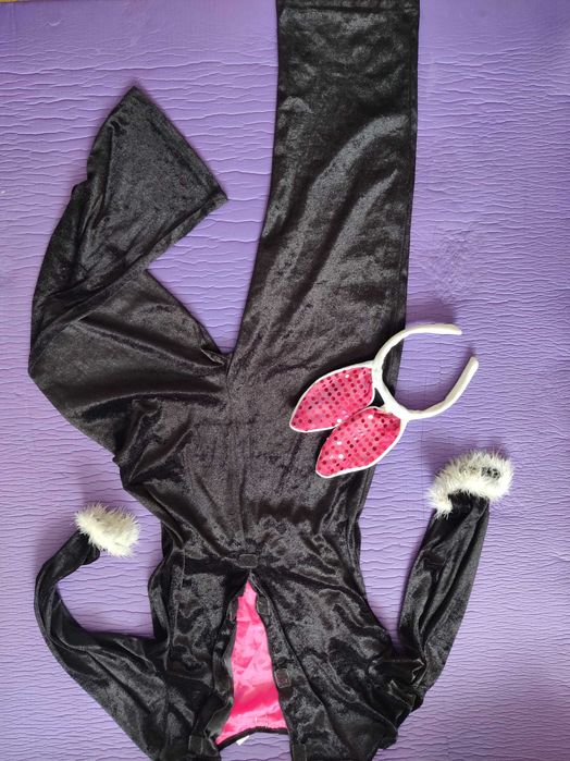 KRÓLIK 9-10/134-140/strój karnawał/kostium/uszy/przebranie